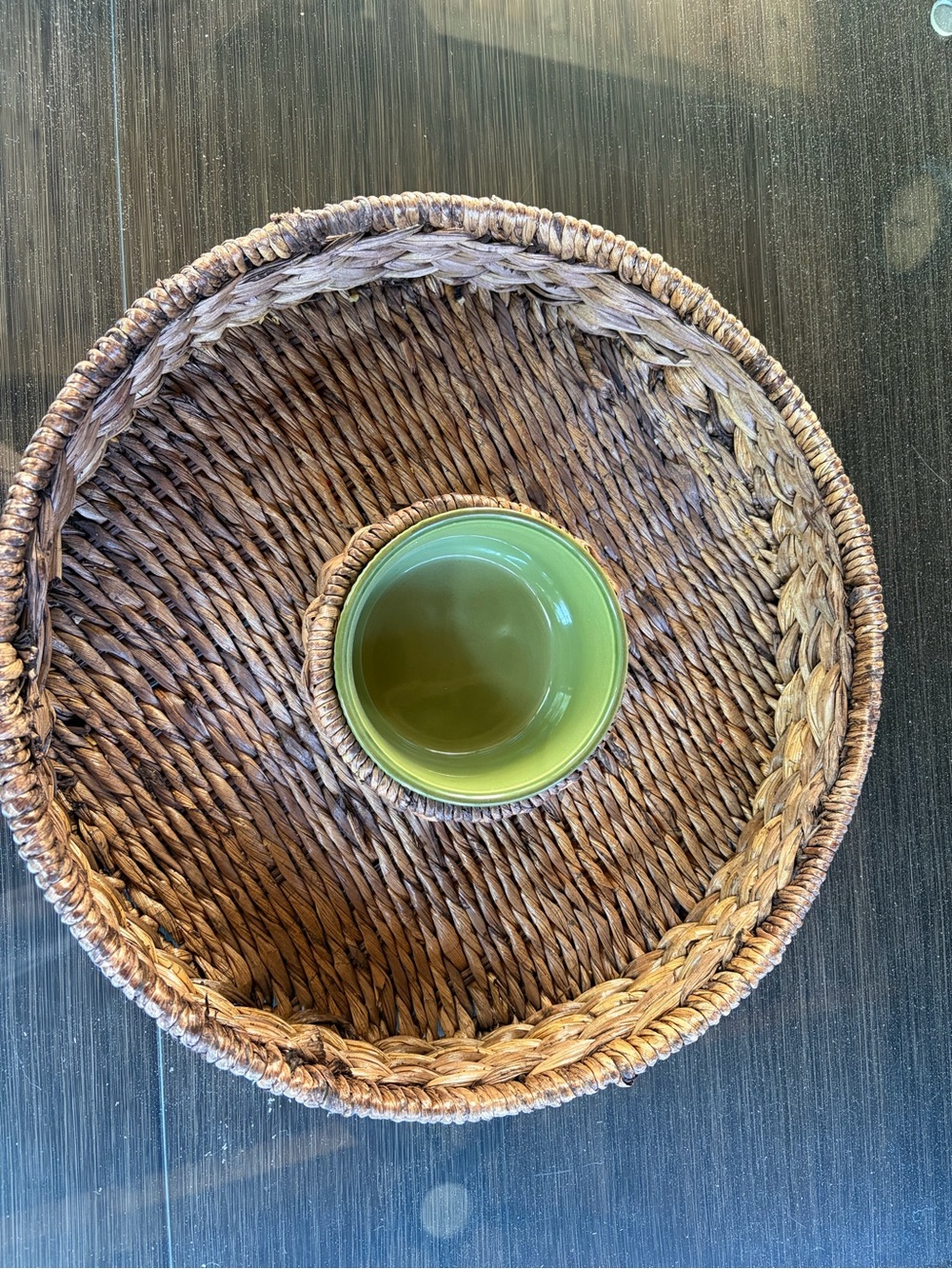 Crate & Barrel chip and dip bowl